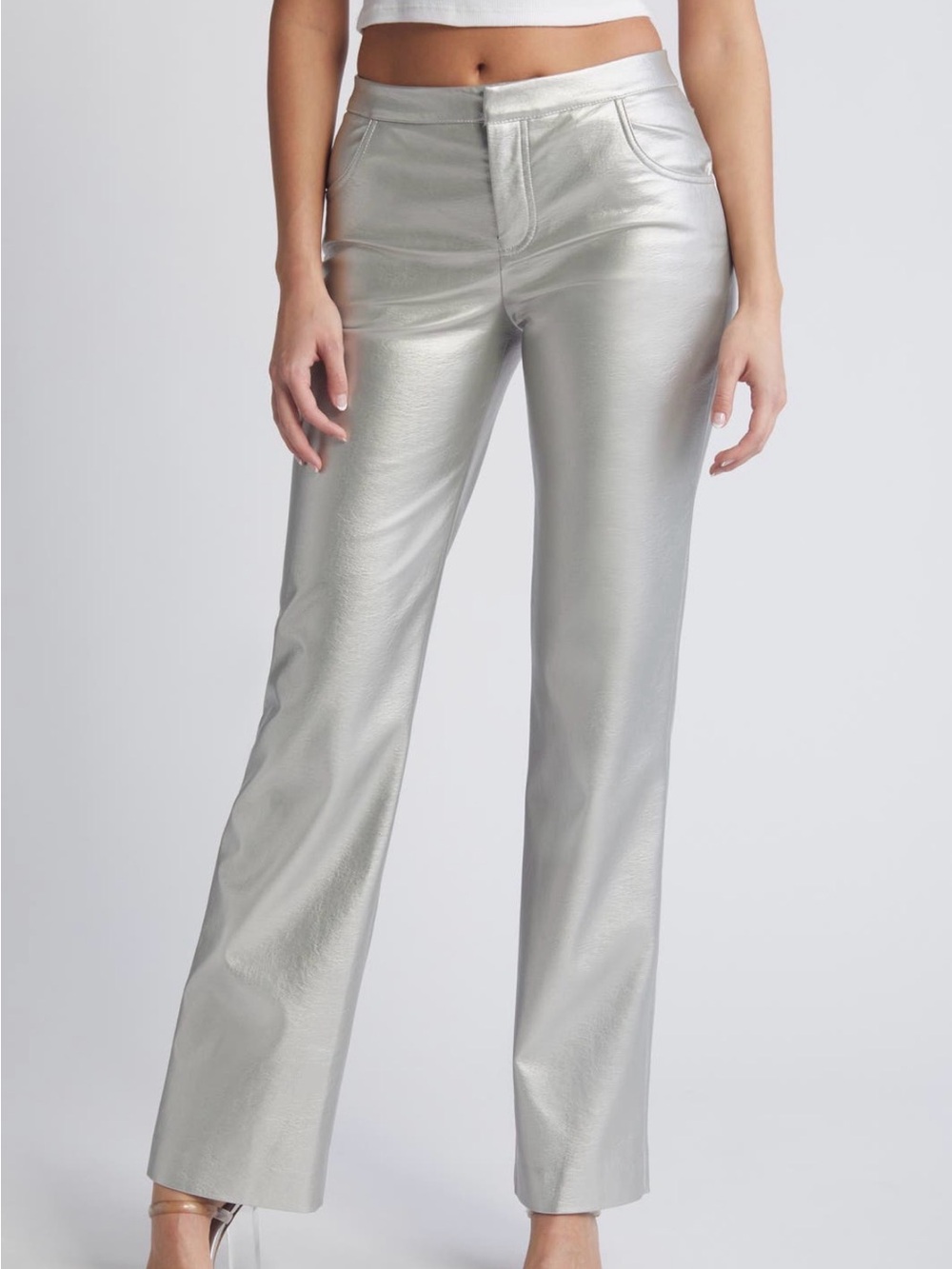 Silver Straight Leg Pants
